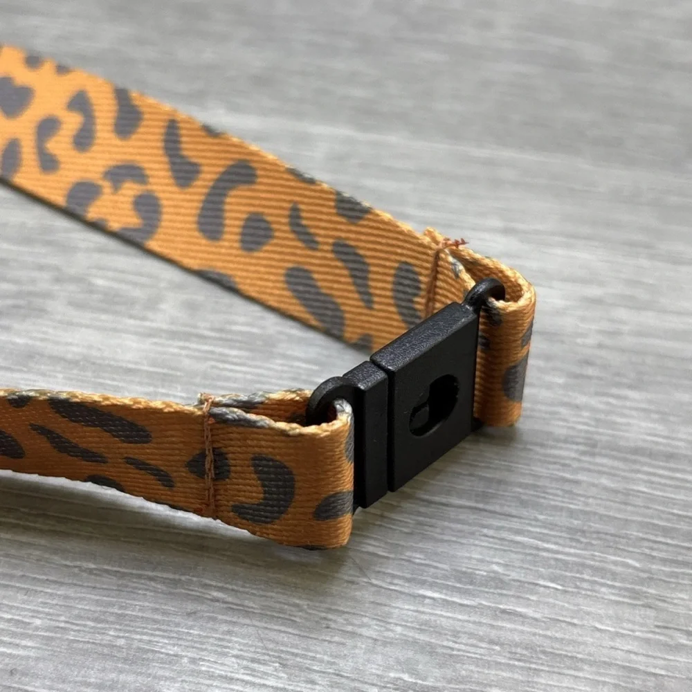 Simply Southern Lanyard Orange And Grey Leo Leopard Pattern With Clip